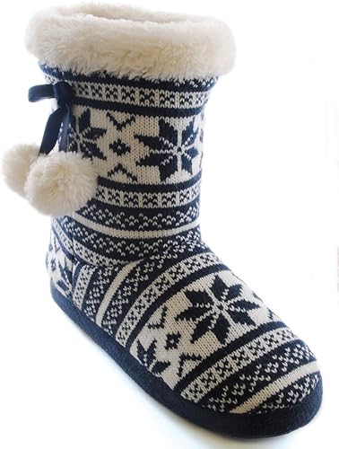 fairisle slipper boots womens