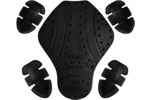MOTOSTYLEWEAR - 5 PC – Black CE Level 1 Certified Armor Pads, Level 1 Approved Back, Shoulder, and Elbows Armor Protector Insert for Motorcycle Jackets.