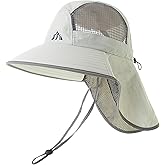 UV Sun Protection Hat Women Foldable Neck Flap Wide Brim Fishing Hat with Ponytail Hole for Women