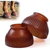 Abbylike Horse Bell Boots 1 Pair | Horse Overreach Ballistic Rubber Bell Boots Care for Turnout, No Rub Design Protect Against Hoof Impact Trauma