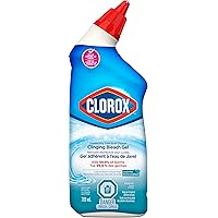 Clorox Toilet Bowl Cleaner, Clinging Gel with Bleach, Ocean Mist Scent, 709 mL