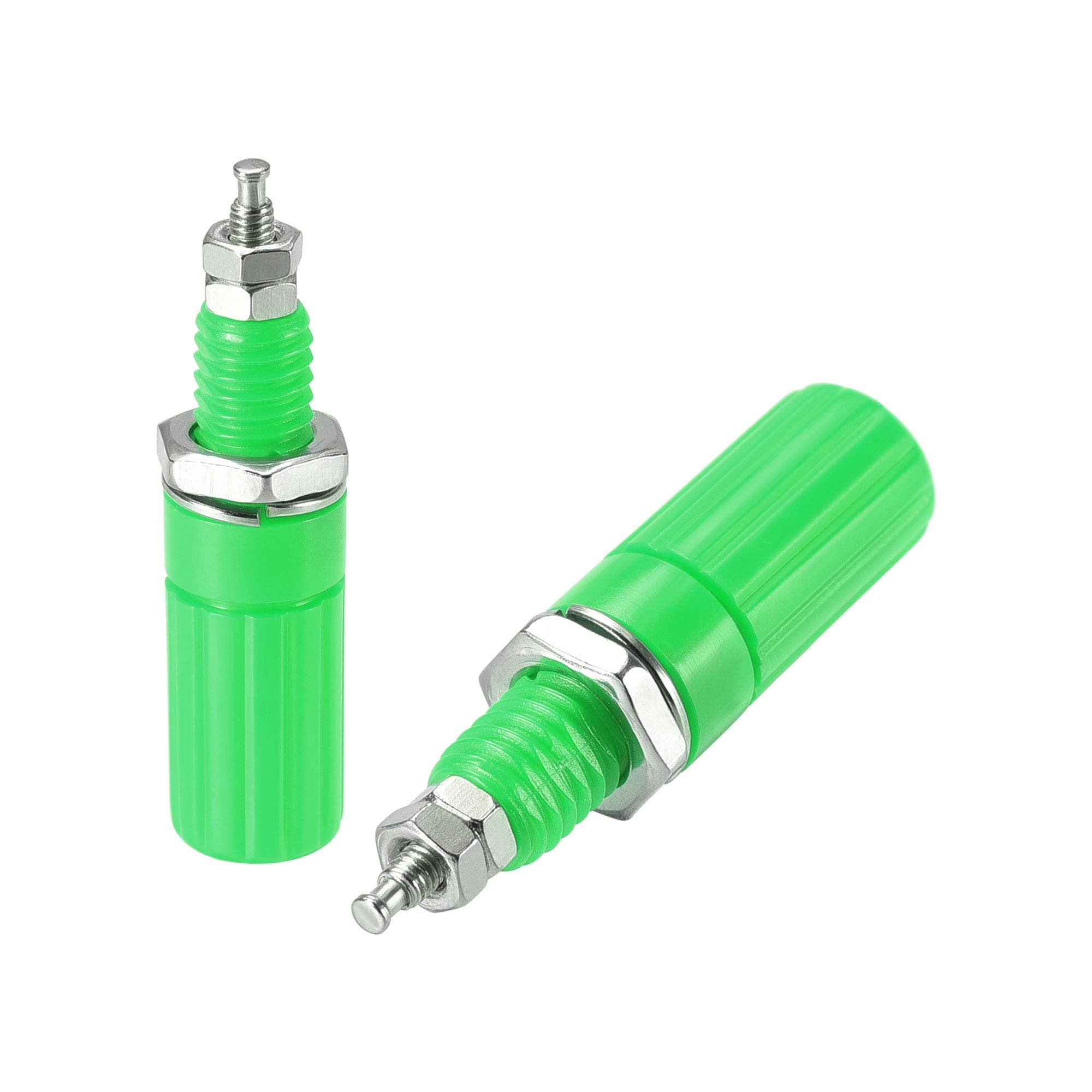 sourcing map 5 Pcs Audio Terminal Connector Binding Post 4mm Banana Jack Panel Mount Green