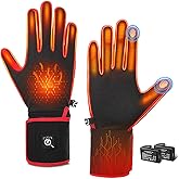 Savior Heated Glove Liners,Electric Heated Thin Gloves with Remaining Power Display,Rechargeable Hand Warmers,Suitable for Winter Driving,Ski,Running,Cycling, Hunting