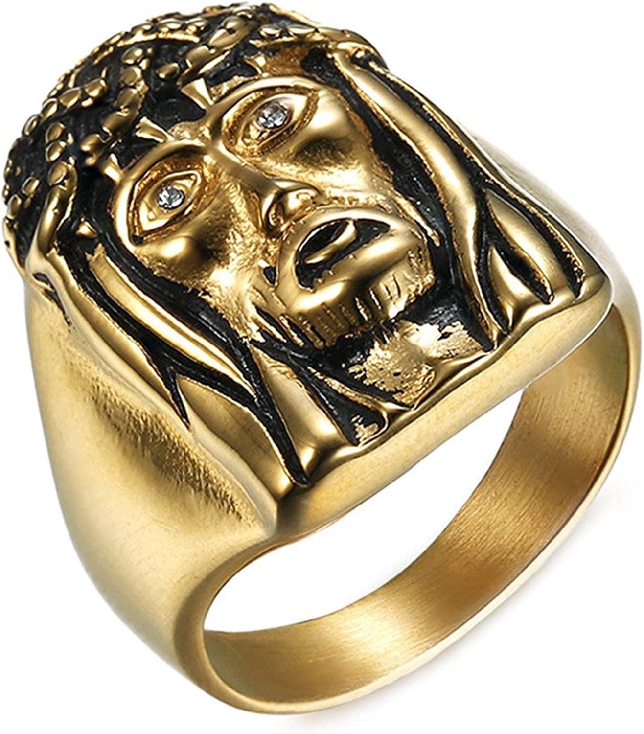 YINLILAO Mens Vintage Religious Jesus Titanium Steel Rings Amazon.co