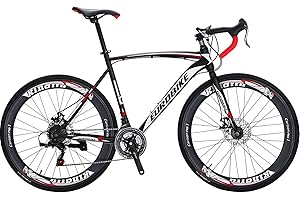 EUROBIKE Road Bike,21 Speed Bicycle with Disc Brake,700C Wheels Road Bikes for Men or Women,49cm/54cm Frame for Adult Cycling Bicycle