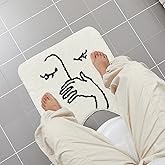 Drydiet Toilet Rug U Shaped Washable Soft and Absorbent Bathroom Rugs Non Slip Bath Mat Machine Wash Bathroom Contour Rug for Toilet Base, 24 x 20 Inch(Stick Figure)