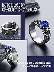 Bandmax Mens Womens Vintage Skull Ring Stainless