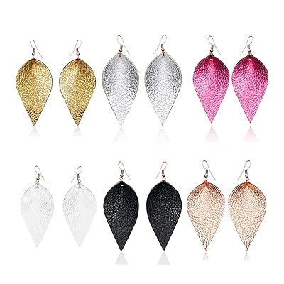 Coobbar Water Drop Leather Earrings Handmade Petal Kuwait