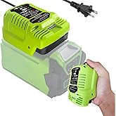 for Greenworks 40V Battery Charger,Portable Mini Charger Adapter,Replacement Charger Compatible with 29482 29462 29472 BAF702 L-300 BAF704 BAF705Compatible with 40V G-MAX Power Tools(not for 24V)