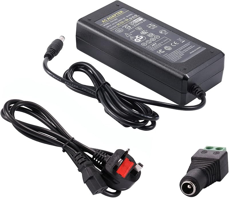 COLM 12V 5A UK Power Supply Adapter 100-240V 60W Charger 5.5x2.5mm LED CCTV