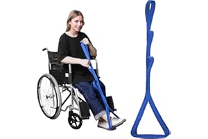 Hirritale 42 Inch Long Leg Lifter,Leg Lifter After Hip Replacement All Over with Aluminum Rod,Kit for Seniors Total Hip Replacement Prime Large Rigid Foot Loop &Sturdy Multiple Handles(Blue)