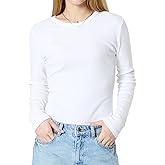 GIVON Women's Cotton Rib Knit Tops Slim Fit Long Sleeve Crewneck Basic T Shirts Workout Outfits