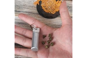 BIISAA DND Mini Dice Set Metal Micro Miniature Dice with EDC Keychain Case - Small, Tiny, Portable Role Playing Dice Perfect Accessories, Tools & Gifts for D&D Player, Gamer or DM (Silver)
