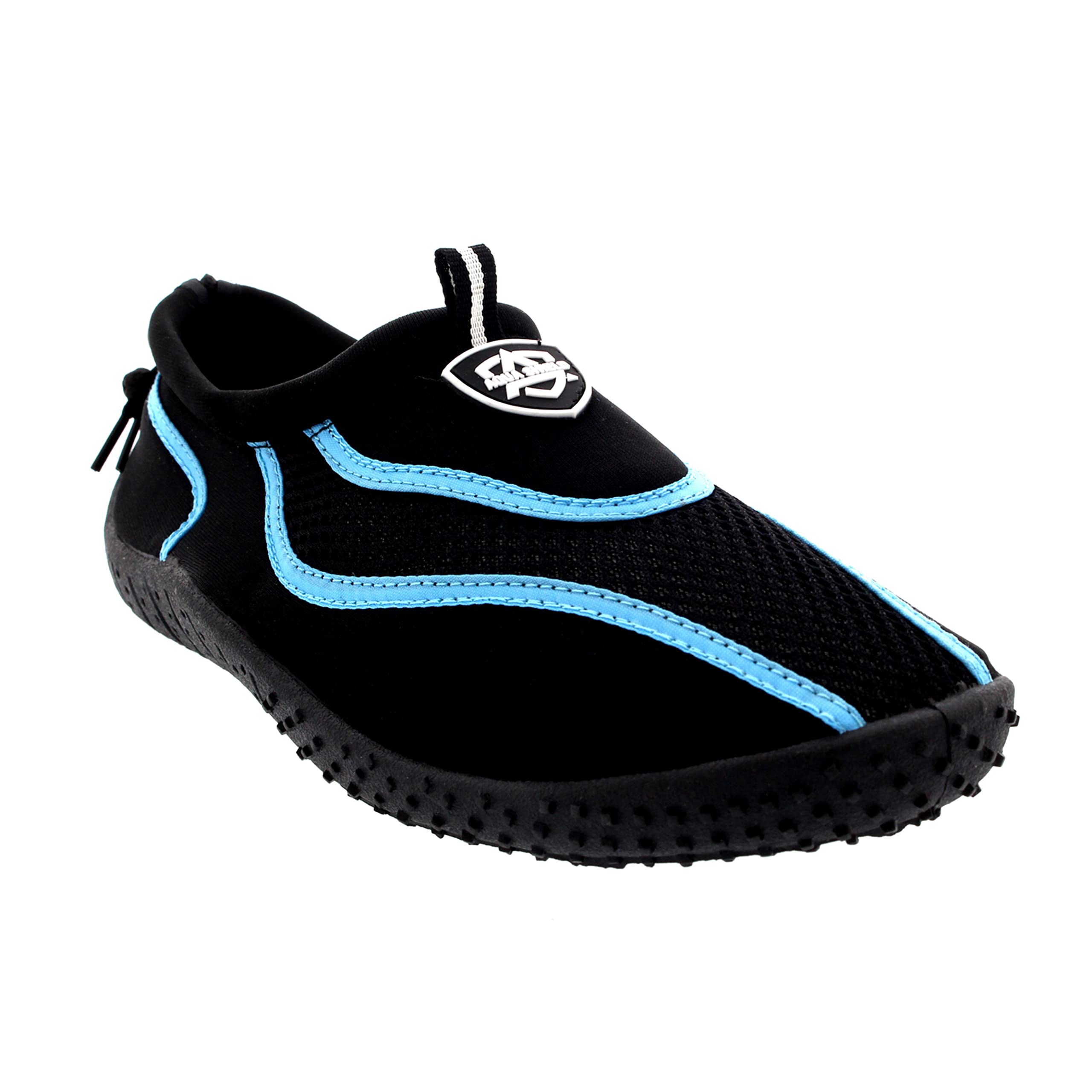 Aqua Shield Mens Toggle Surf Aqua Beach Water Socks Sport Yoga Swim Pool Water Shoes, 9 UK, Black Blue