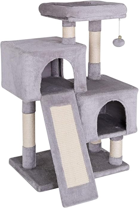 Lionto By Dibea Arbre A Chat Arbre A Grimper Griffoir Pour Chat Hauteur 90 Cm Gris Clair Amazon Fr Animalerie