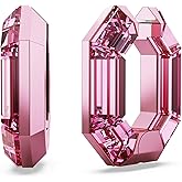 Swarovski Lucent Small Hoop Earrings, Pink Octagon-Shaped Crystals, Part of the Swarovski Lucent Collection