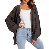 QUALFORT Cardigan Sweaters for Women 100% Cotton Button-Down Oversized Knit Outerwear Fall Tops for Women 2026