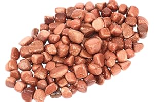 ZenQ 1 lb Gold Sandstone Tumbled Stone Chips Crushed Crystal Quartz Pieces