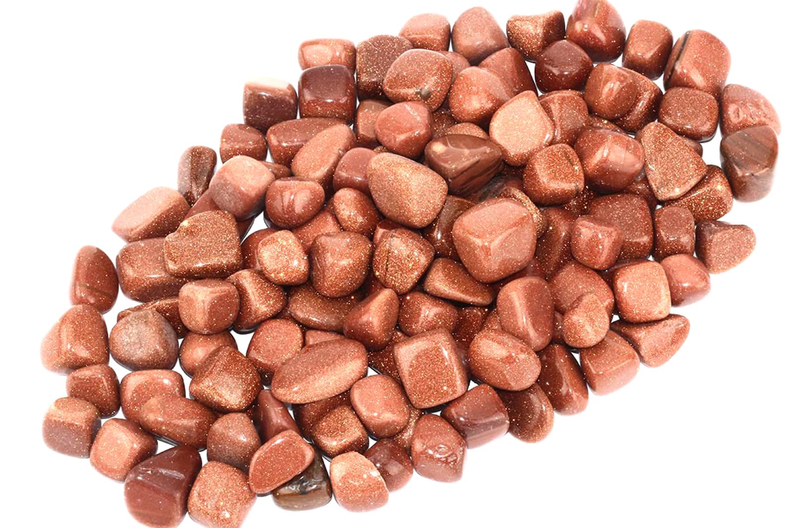 ZenQ 1 lb Gold Sandstone Tumbled Stone Chips Crushed Crystal Quartz Pieces