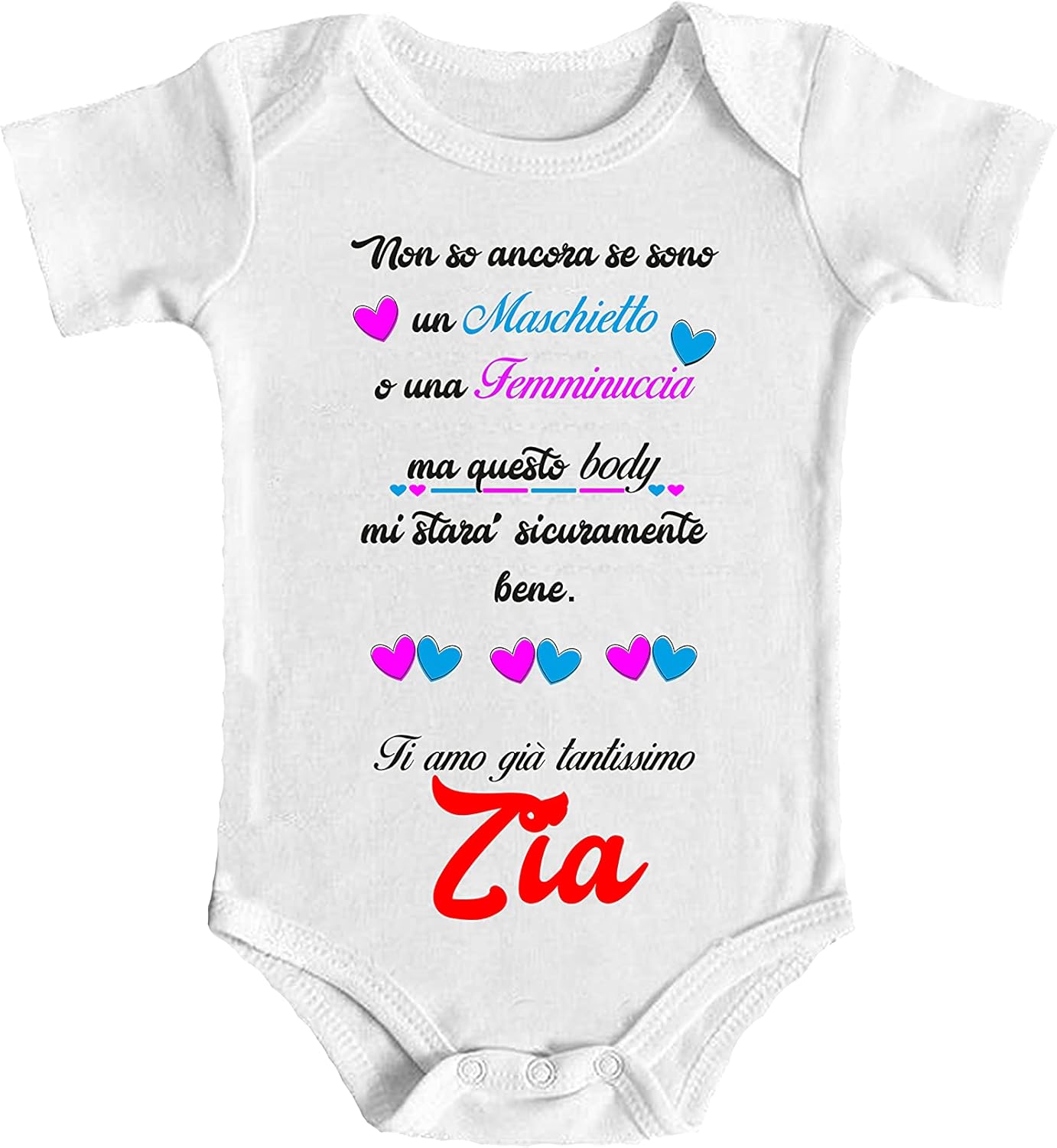 Body Neonato Personalizzabile - Femminuccia Zia [PERSONALIZZA NOME] 9 mesi ti ho fatto aspettare adesso mi vuoi battezzare? - Idea Regalo - T-shirteria