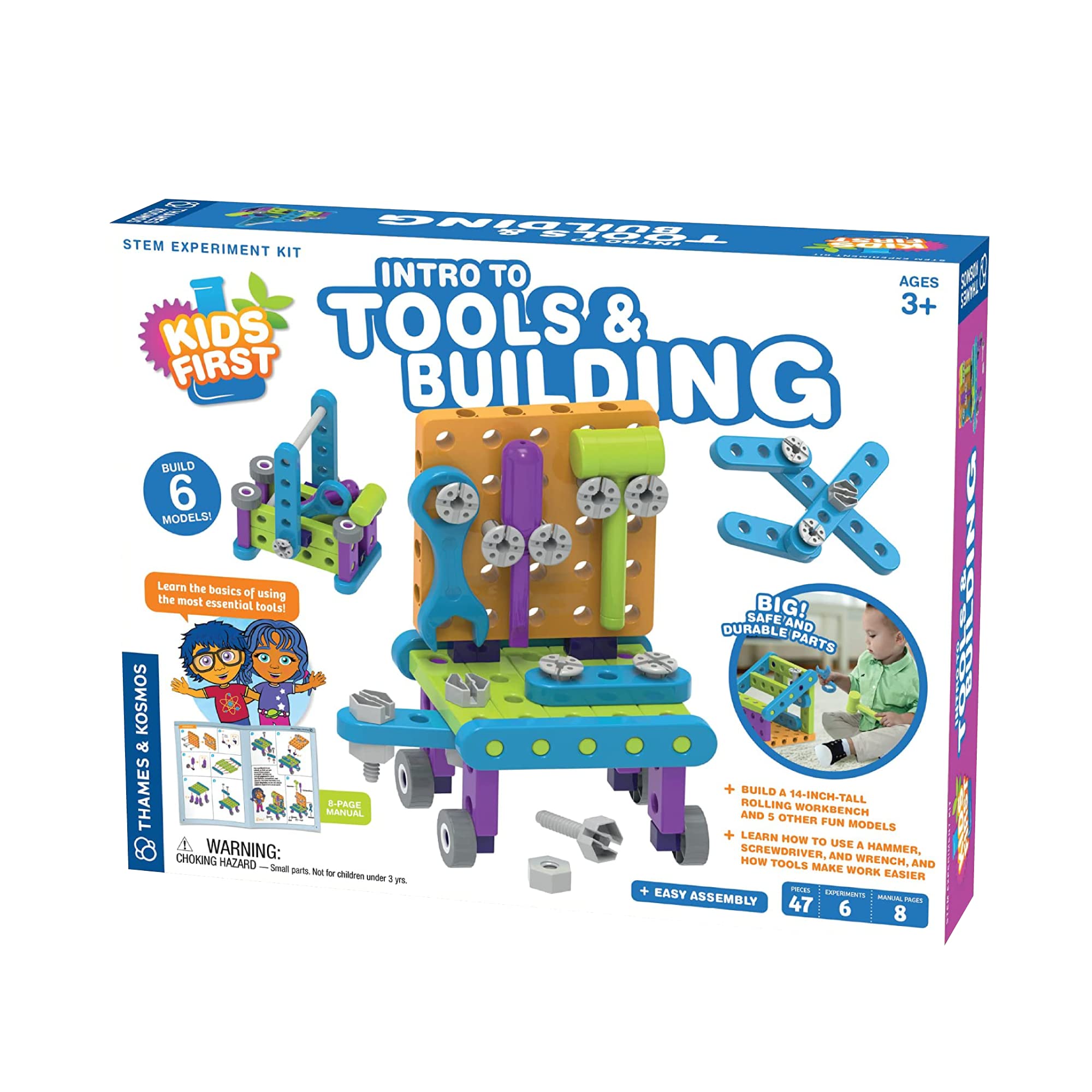 Thames & Kosmos Kids First Intro to Tools & Building, Kids Science Kit, Learning Resources for Mechanical Engineering Concepts, STEM Toys for Science Experiments, Age 3+