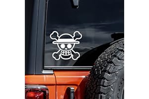 VOOL One Piece Luffy Straw Hat Pirate Decal Vinyl Sticker Auto Car Truck Wall Laptop | White | 5.5" x 5"
