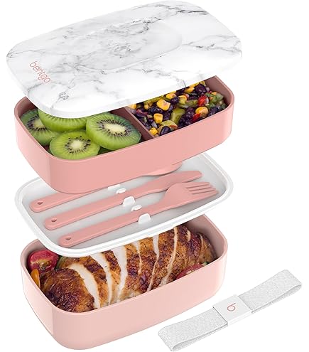 Koziol Pascal Ready Organic - Set Portapranzo Modulare Con Posate - 4 Contenitori Impilabili In Materiale Biologico - Lavabile In Lavastoviglie - Made In Germany