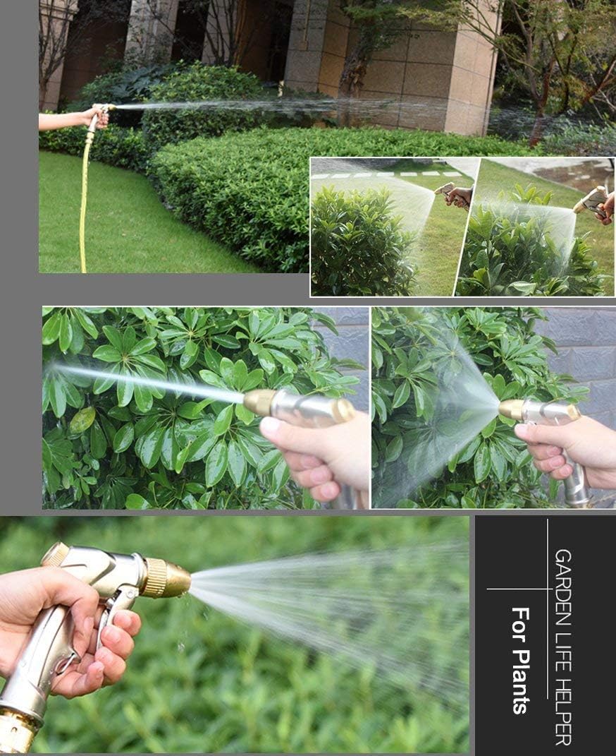 ESOW Garden Hose Nozzle, 100% Heavy Duty Metal Spray Gun with Full Brass Nozzle, 4 Watering Patterns Watering Nozzle- High Pressure Pistol Grip Sprayer for Watering Plants, Car Wash and Showering Dog : Garden & Outdoor