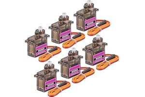 RGBZONE 6Pcs MG90S Geared Micro Servos Motor 9G, RC Servo Robot Motor 9G Servo for Helicopter Airplane Boat Smart Robot Car C