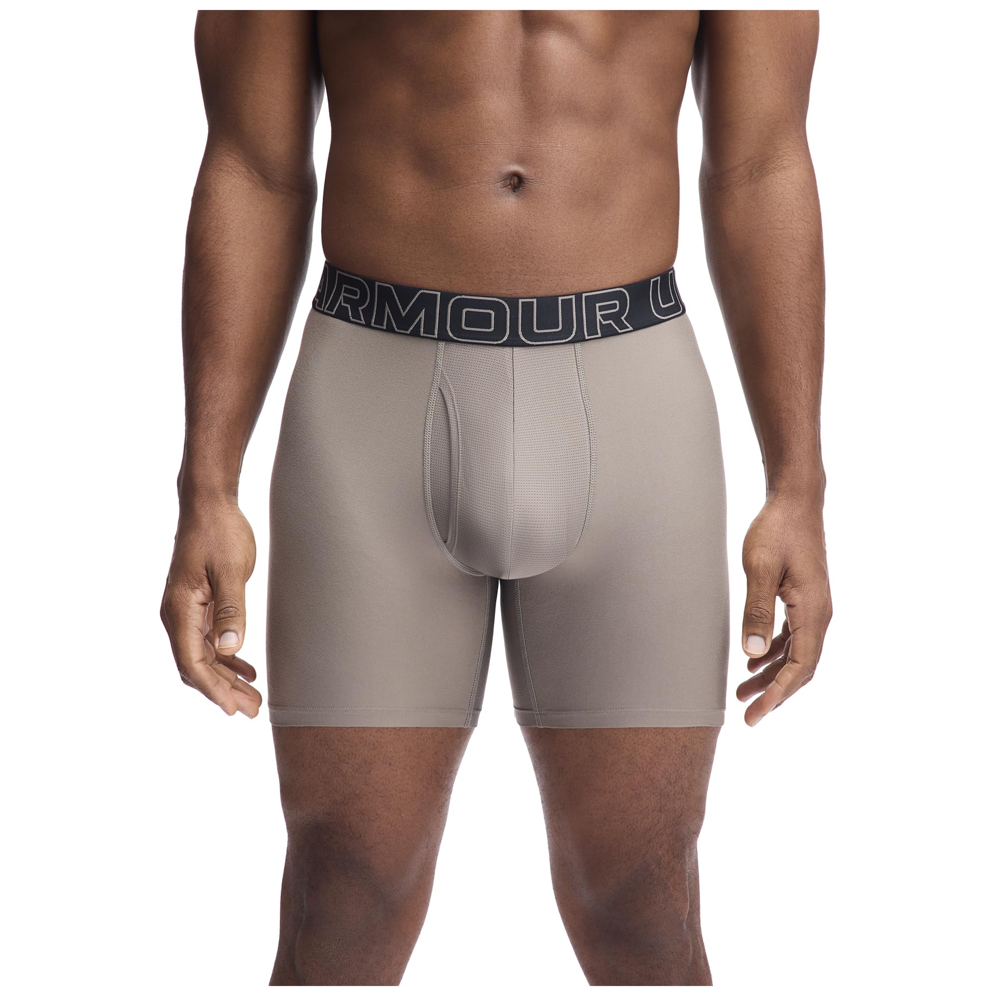 UA PERFORMANCE TECH - SOLID 6 IN 3PK,TAUPE DUSK,4XL Image