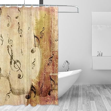 Amazon Com Wihve Shower Curtain Musical Note Design Polyester