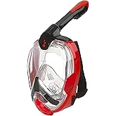 Phantom Aquatics Original Full Face Snorkel Mask- Advanced Safety Breathing System Allows More Fresh Air While Snorkeling -180 Panoramic Viewing Anti Fog Anti Leak Foldable Snorkeling Mask