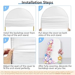 Hemmotop White Arch Backdrop Cover, 6 ft Spandex