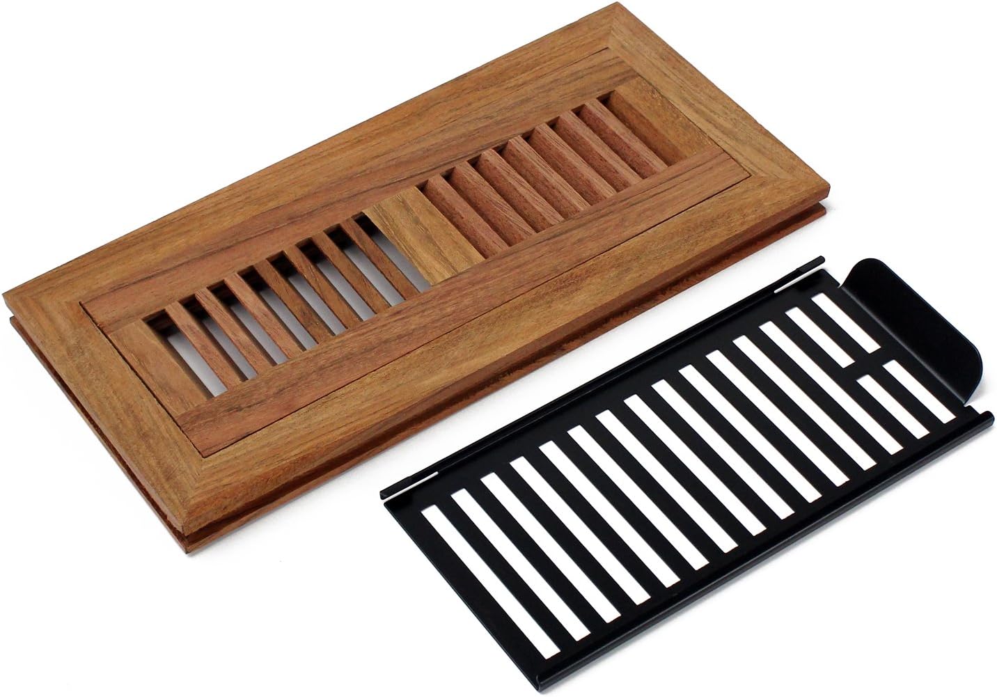4 X 12 Inch Brazilian Cherry Wood Flush Mount Floor Register Vent Cover