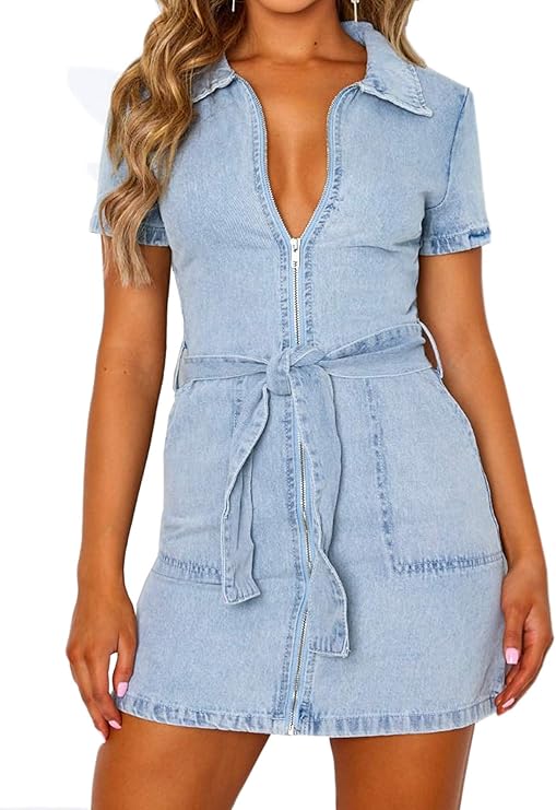 zip up mini dress