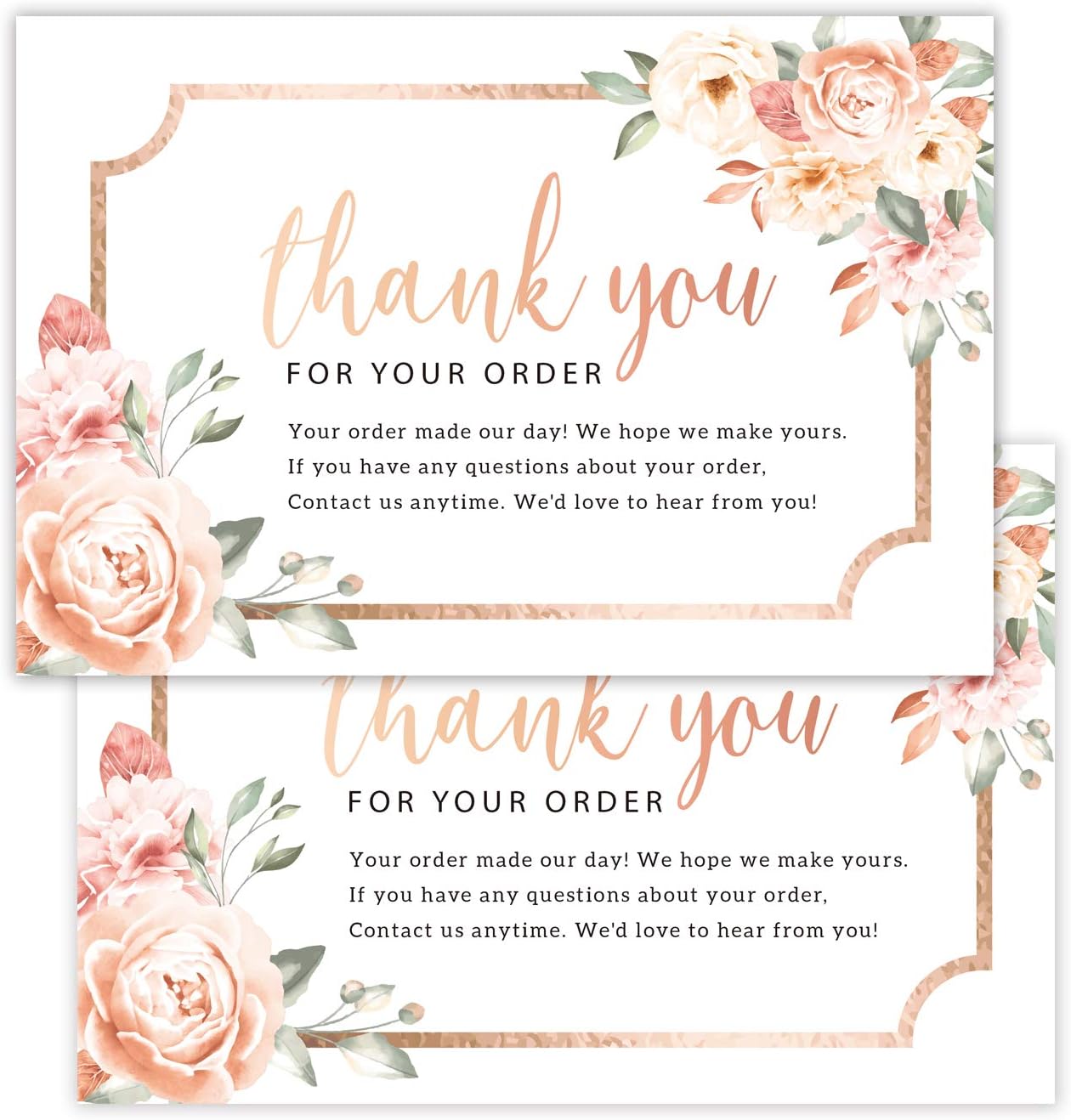 50 PCS Thank You for Your Order Cards Customer Thank You