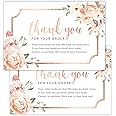 Custom Monogram Pink Watercolor Thank You Card