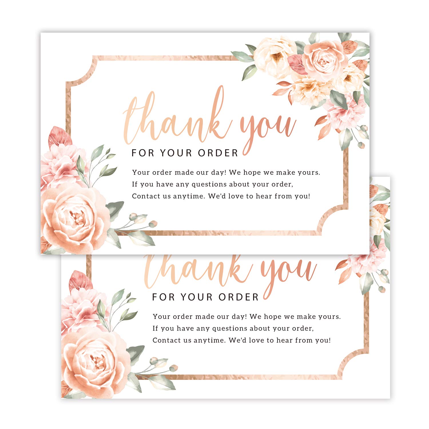 Antgiftshop 50 PCS Thank You for Your Order Cards - Customer Thank You Cards-Vintage Floral Postcards Purchase Inserts to Support Small Business, Package Insert 4X6 Inches.