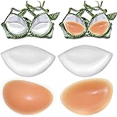 JULZYTH Silicone Bra Pads Inserts, Non-Stick Bra Filling Pads, Removable Fake Breasts Bra Fillers Enhancers, Breast Enlargement Pads, 2 Pairs