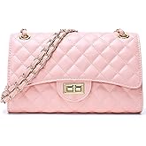 DIUY Quilted Leather Crossbody Bags for Women Trendy Ladies Shoulder Purse Satchel HandBag with Chain Strap