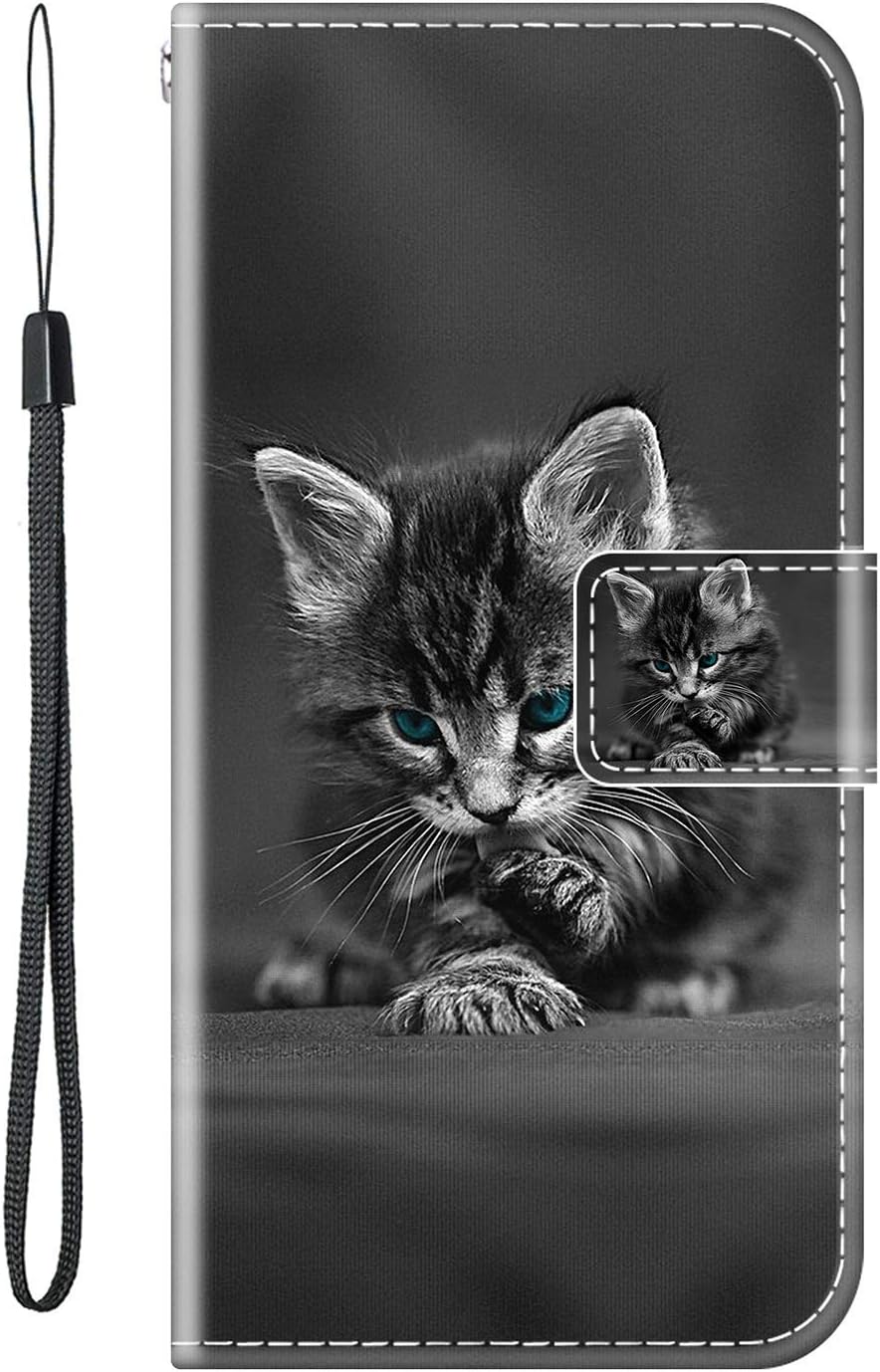 vingarshern Case for HTC Desire 828 Holster Inner Silicone Holder,Standing Magnetic Closure Protective PU Faux Leather Case Wallet for HTC Desire 828 Cover With Card Slots-(Little Kitty)