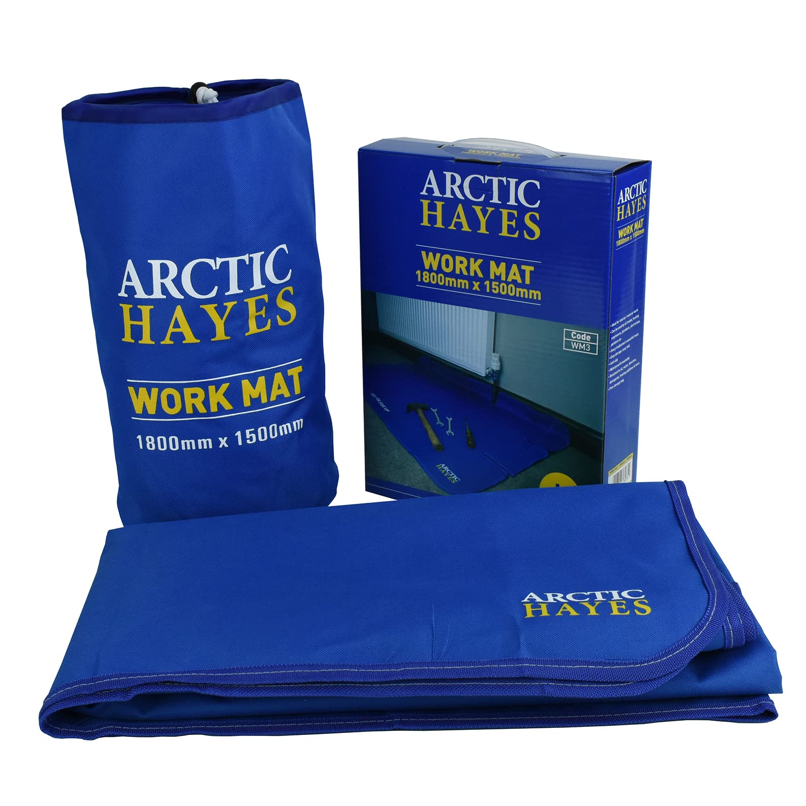 Arctic Hayes ARCWM3 Plumbers' Work Mat, Anti-slip, Waterproof & Chemicals’ Resistant Floor Protector, Suitable for Indoor & Outdoor Use,Blue,Large(1800 mm x 1500 mm)