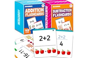 QUOKKA Math Flash Cards for Toddlers 3-4 - 338 Addition and Subtraction Educational Toddler Flash Cards for Preschool Learnin