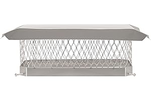 HY-C SCSS918 Shelter Bolt On Single Chimney Cover, Mesh Size 3/4", Fits Outside Existing Clay Flue Tile Dimensions 9" x 18", Stainless Steel