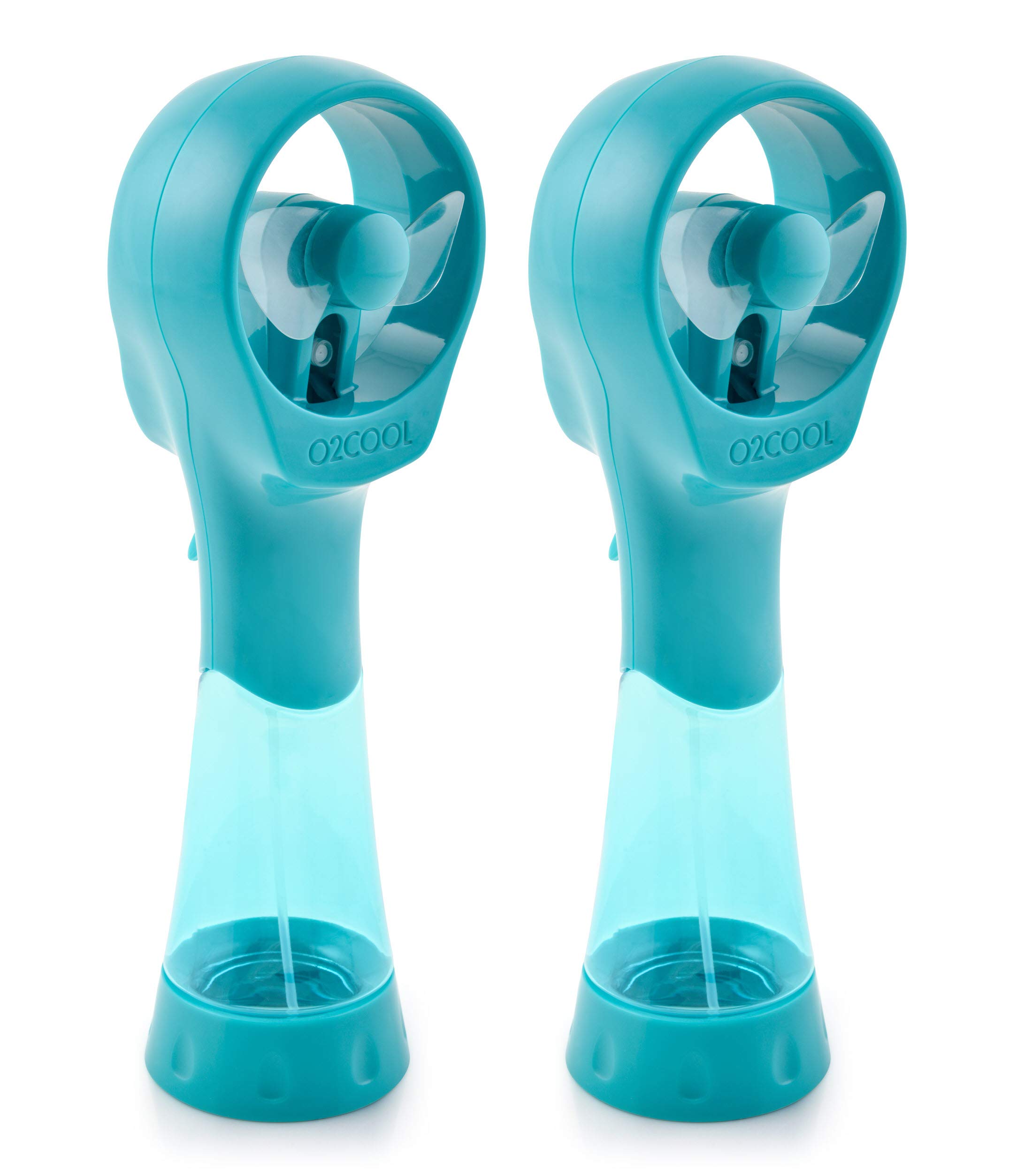 Photo 1 of O2COOL 2 Pack Elite Battery Powered Handheld Water Misting Fans (Teal)