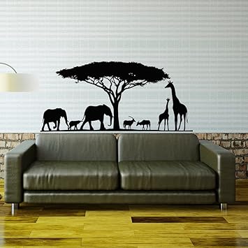 African Safari Wall Decal Jungle Wild Animals Wall Stickers