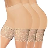 ZENUTA 3pcs Lace Slip Shorts for Under Dresses Women, Anti Chafing Shorts Women, Bloomers Boyshorts Panties Lace leggings
