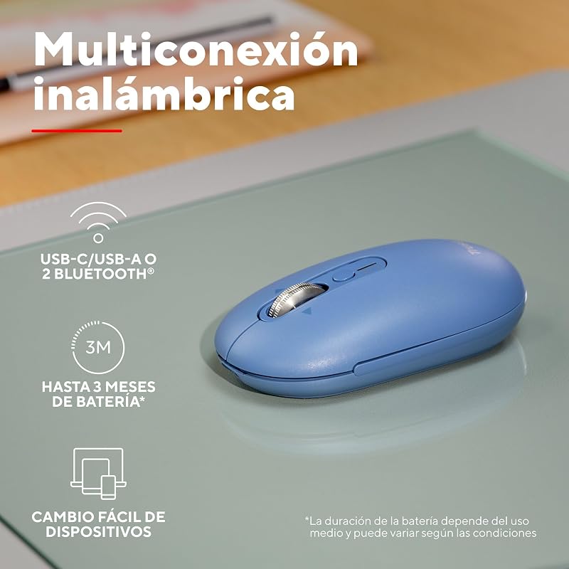 Rato sem fios Sero, Scroll Horizontal Rápido, Azul