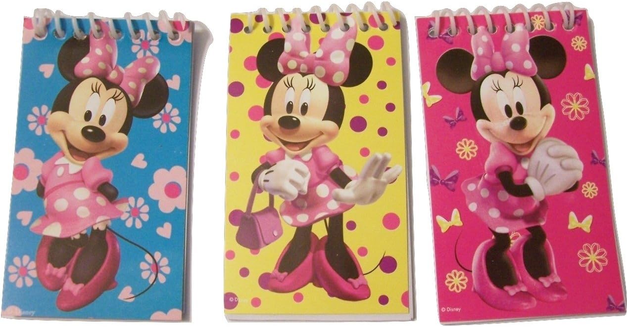 Disney Minnie Mouse Bow-tique 6 Mini Notebooks ~ Minnie on Pink, Blue, Yellow