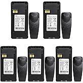 Teseko 5-Pack PMNN4476A PMNN4476 PMNN4080 CP185 Two-Way Radio Battery 7.4V 2600mAh Li-ion Replacement for Motorola CP100D XIR C1200 CP1200 CP1300 CP1600 CP1660 CP476 EP350 Talkabout Radios+Belt Clip